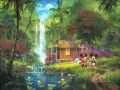Dibujos animados de Mickey junto al estanque para niños